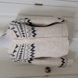 ISO Studio thehansusa Icelandic / Nordic Fair Isle Cardigan Sweater, NEW
